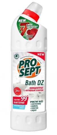 Bath DZ средство для уборки и дезинфекции санитарных комнат.                                                                                               Концентрат(1:8-1:100)